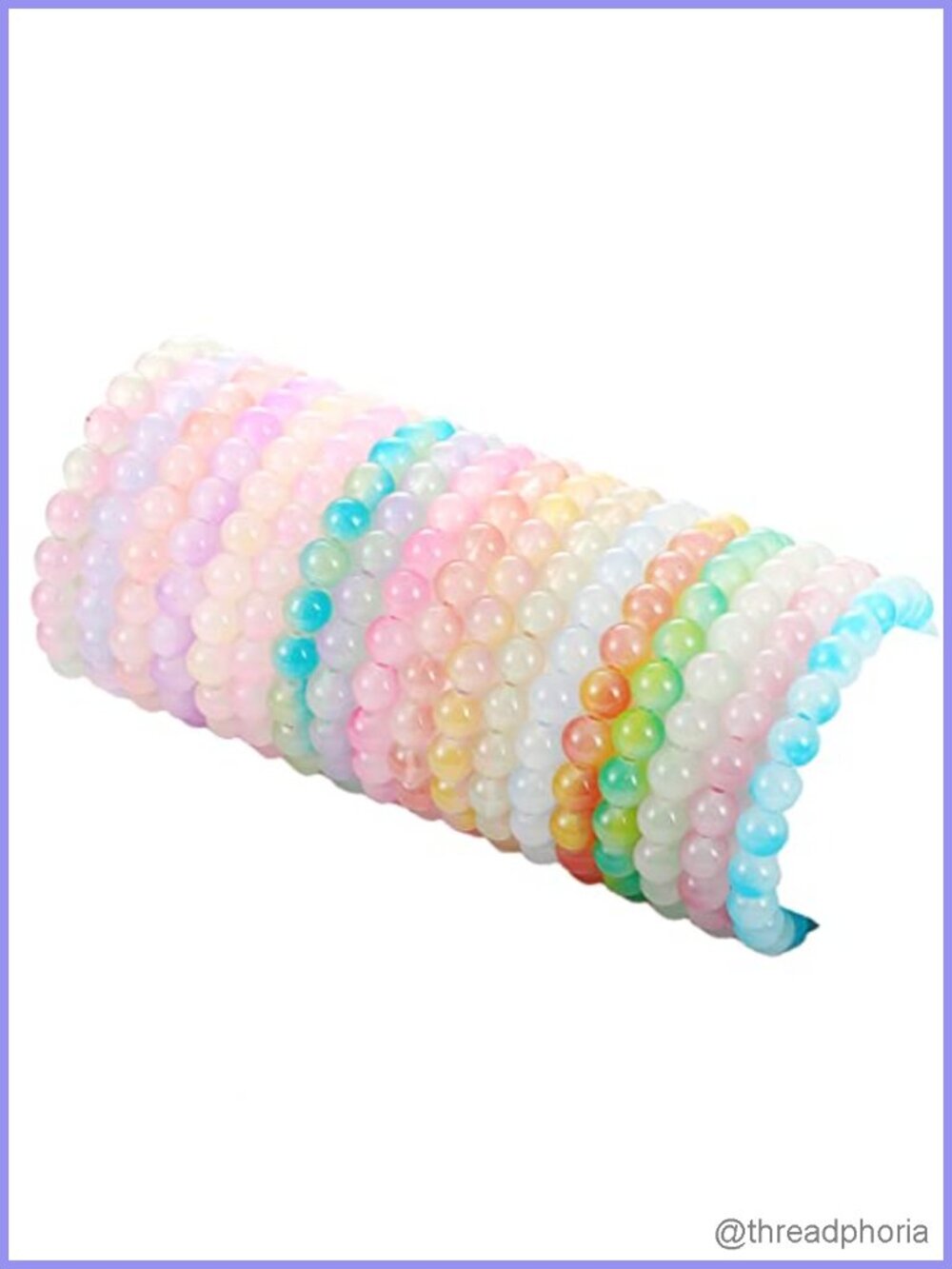 18Pcs Glass Beaded Stretch Bracelets Set for Women